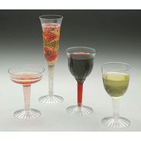 Disposable Champagne Glass Fluted 5 oz Clear Plastic - 2 3/8"Dia x 8 1/2"H 120 per Case