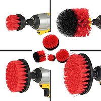 4PCS Drill Brush Set Power Scrubber Attachment Cleaning Supplies for Kitchen Bathroom Surfaces Showers Tub Tile Grout Carpet Tires Boats (White,Red,Yellow)