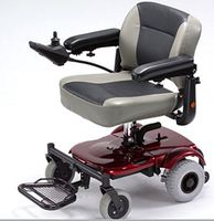 Merits Health Products - EZ-GO- Travel Power Chair - 18"W x 15"D - Red