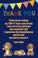 30 Personalized Thank You Cards Blue Brown Green Orange Red Yellow Polka Dots Stripes Chevron Puppy Pawty Design Baby Shower or Birthday Party Event + 30 White Envelopes