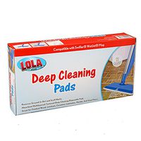 Lola Deep Cleaning Pads, Compatible with Swiffer Wet Jet, Works on Multiple Floors, Disposable, Includes Scrubbing Strip, 12 Count