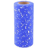 uxcell Polyester Wedding Clothes Dress DIY Decoration Tulle Spool Roll 6 Inch x 25 Yards Royal Blue