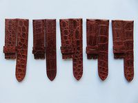 22 mm Genuine Alligator CROCODILE LEATHER SKIN WATCH STRAP BAND - Brown