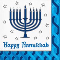 Creative Converting AS662272case Menorah Napkins, One Size, Blue