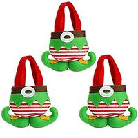 Christmas Gift Bags, 3 PCS Christmas Elf Foot Socks Candy Bags Christmas Gift Bags Elf Spirit Stocking Filler Pants Cutlery Supplies Practical Home for Christmas