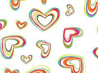 Special Occasion Cello Rolls - 30"x100' Rainbow Hearts Cello Roll 1.0 mil (3 Rolls) - WRAPS-CR30RH