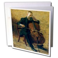 The Cello Player by Thomas Eakins  - Greeting Cards, 6 x 6 inches, set of 12 (gc_171340_2)