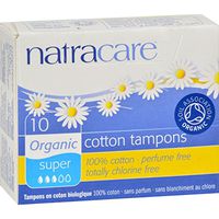 Natracare 100% organic cotton Tampons - Super - 10 Pack (Pack of 6)