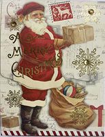 Punch Studio 75-Sheet Gold Foil and Faux Gem Mini Pocket Notepad, A Merry Christmas Featuring Santa