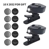 FISHNU Led Book Lights for Glasses,Clip on Reading Light 10pcs 2032 Batteries for Bonus,Tongs Lights(Pack of 2)