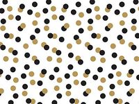 Golden Holiday Gold & Black DOTS Design Print Gift Grade Tissue Paper Sheets - 20" x 30" Package Amount (5)