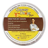 Three Lollies Queasy Drops Plus Honey & Pectin Nausea Relief (Chemo, Motion Sickness and Dry Mouth) Drug Free & Gluten Free 3 Flavors: Ginger Honey, Lemon Honey & Eucalyptus Honey 21 Drops