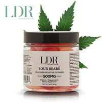 LDR by Baysyx - Hemp Sour Bears (500 mg) | Sweet & Tart Sour Gummy Bears | Hemp Oil Infused Gummy Chews for Stress Relief & Anti Anxiety | Non Habit Forming Sleep Aid & Pain Relief | Made in The USA