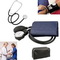 Manual Adult Size Deluxe Aneroid Sphygmomanometer - Professional Blood Pressure BP Monitor with Adult Cuff Set Sphygmomanometer Stethoscope Kit and Carrying Zipper case FDA