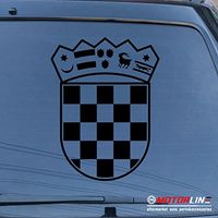3S MOTORLINE Coat of arms of Croatia Republic Decal Sticker Car Vinyl die Cut Pick Size Color (Black, 4'' (10.2cm))
