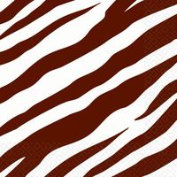 Lunch Napkins ZEBRA CHOCOLATE brown 36 count