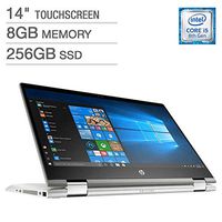 HP Pavilion x360 14" FHD WLED Touchscreen 2-in-1 Convertible Laptop, Intel Quad-Core i5-8250U 1.60GHz up to 3.4GHz, 8GB DDR4, 256GB SSD, WiFi, Bluetooth, Webcam, HDMI, Fingerprint Reader, Windows 10