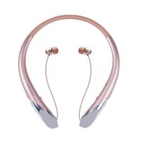 ZSW Tech Bluetooth Headphones, Wireless Retractable Earbuds Neckband Headset Sports Sweatproof Earphones with Mic (2017 Upgraded Version, 15 Hours Play Time, Rose)
