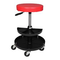 Adjustable Mechanics Creeper Seat Rolling Stool Pneumatic Chair Tray Padded Repair Shop Garage with 300 lbs Capacity
