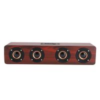 Bluetooth Speaker, 12W Wooden Grain Bluetooth 4.2/ AUX/TF Card/FM Sound Tyrant PC Computer TV Speaker Subwoofer for Home/Office/Hotel(Wine Red Wood Grain (English Version))