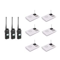 SAMCOM 2 Way Radio 20 Channel GMRS Walkie Talkie 2 Watt with Group Function (3 Packs) + FTAN20A 20 Channel Digital FM Wireless Intercom System, White(6 Packs)