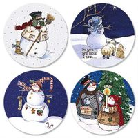 Sandi's Snowmen Christmas Envelope Seals - Set of 144 Holiday Stickers, 1 1/2 Inch Diameter