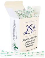 Organic Cotton Tampons with Applicator (Super), Ultra Soft, Fragrance Free, Bleach Free, Breathable Natural Cotton Tampons 3 Pack (48 Total) …