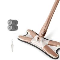 SHPING Mops Rotating mop, 360 degree flexible optional flat drag, X-type mop, hand-wound free hand wash, wet and dry, with thick fiber mop head, clean all types of floor (Size : A)