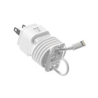 The Snap Back Charger Winder Compatible with Apple 5W Lightning iPhone, and iPad Charger and adapter for travel and cable management