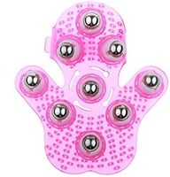 Body Massage Glove, Palm Shaped Massager, 9 Metal Roller Balls for Body Beauty Massager Muscle Relief (Red)