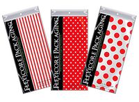 Flexicore Packaging | Pin Stripe & Polka Dot Gift Wrap Tissue Paper | Size: 15 Inch X 20 Inch | Count: 30 Sheets | Color: Red | DIY Craft, Art, Wrapping, Decorations