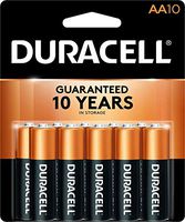 Duracell - CopperTop AA Alkaline Batteries - long lasting, all-purpose Double A battery for household and business - 10 Count