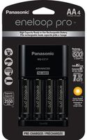 Panasonic K-KJ17KHCA4A Advanced Individual Cell Battery Charger Pack with 4 AA eneloop pro High Capacity Ni-MH Rechargeable Batteries