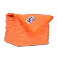 12" x 12" Buff Pro Multi-Surface Microfiber Cleaning Cloths | Orange - 12 Pack | Premium Microfiber Towels for Cleaning Glass, Kitchens, Bathrooms, Automotive
