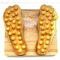 Hand Carved Spring Loaded Wood Thai Foot Massage Tool