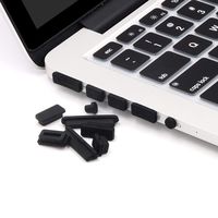 [2 Pack] Anti Dust Plug Set Compatible for MacBook Air 13" /MacBook Air 11" /MacBook Pro 13" 15" 2015 or Older Model (Black+Clear)