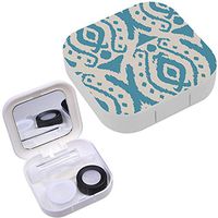 Portable Contact Lens Case Box Travel Kit Mirror + Bottle + Tweezers Container Holder [ Ikat Tie ]