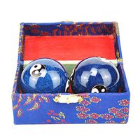 Osierr6 2pcs Baoding Balls, Workout Props New Chinese Health Baoding Ball Daily Exercise Stress Relief Handball Therapy Massager Ball Hand Strength Fitness Balls with Storage Box