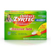 Children's Zyrtec 24 Hour Dissolving Allergy Relief Tablets with Cetirizine, Citrus Flavored Allergy Medicine, 12 ct