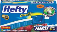 Hefty 00R82235 35 Count Quart Hefty One Zip Freezer Bags