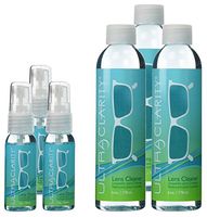 Ultra Clarity Eyeglass Cleaning Spray & Refill Bottles – 1 oz Eyeglass Cleaner Spray Bottle and 6 oz Refill Bottle - 3 Pack