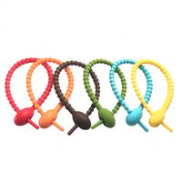 Tangser Colorful All-Purpose Silicone Ties, Multi-use Smart tie, Bag Clip, Bread Tie, Food Saver, Reusable Rubber Twist Tie, Cable Ties, Household Snake Ties (12 Pcs)