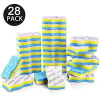Mastertop 28/Pack Magic Three Layers of Cleaning Sponges,Scrubbing Sponges Use for Kitchen, Bathroom & More