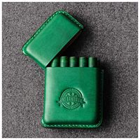 Smoking Set/Cigar Humidor Cigarette Box Leather Handmade Cigarette Case Creative Travel Portable Men's Gift Ladies Gift Can Put Down 10 Cigars Mute (Color : Green)