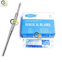 G.S 100 SCALPEL STERILE BLADES #24 WITH FREE ROUND SCALPEL HANDLE #4