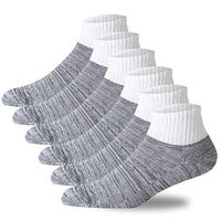 +MD Women's 6 Pairs Non-Binding Bamboo Diabetic Ankle Socks with Seamless Toe and Cushion Sole,Grey 9-11