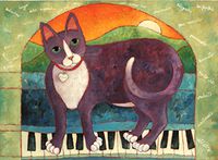 Santa Fe Artist Lori Faye Bock Art Note Card Portfolio - Multiple Cats (12 Cards)