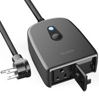Outdoor Smart Plug, TECKIN Outdoor Wi-Fi Outlet with 2 Sockets, Compatible with Alexa, Google Home, Wireless Remote Control/Timer by Smartphone, IP44 Waterproof, FCC/RoHS certified
