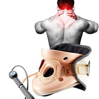 Brilliant firm Neck Support Adult Household Comfort Breathable Inflatable Fixed Neck Cervical Correction Tractor (Color : Beige)