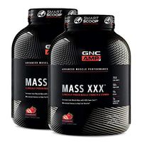 GNC AMP Mass XXX - Strawberry, Twin Pack, 6.2lbs per Bottle, Increases Lean Muscle Mass